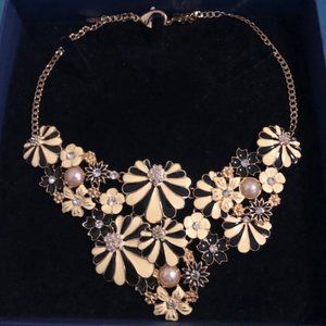 Amrita Singh Statement Necklace in Black, Gold and Yellow.